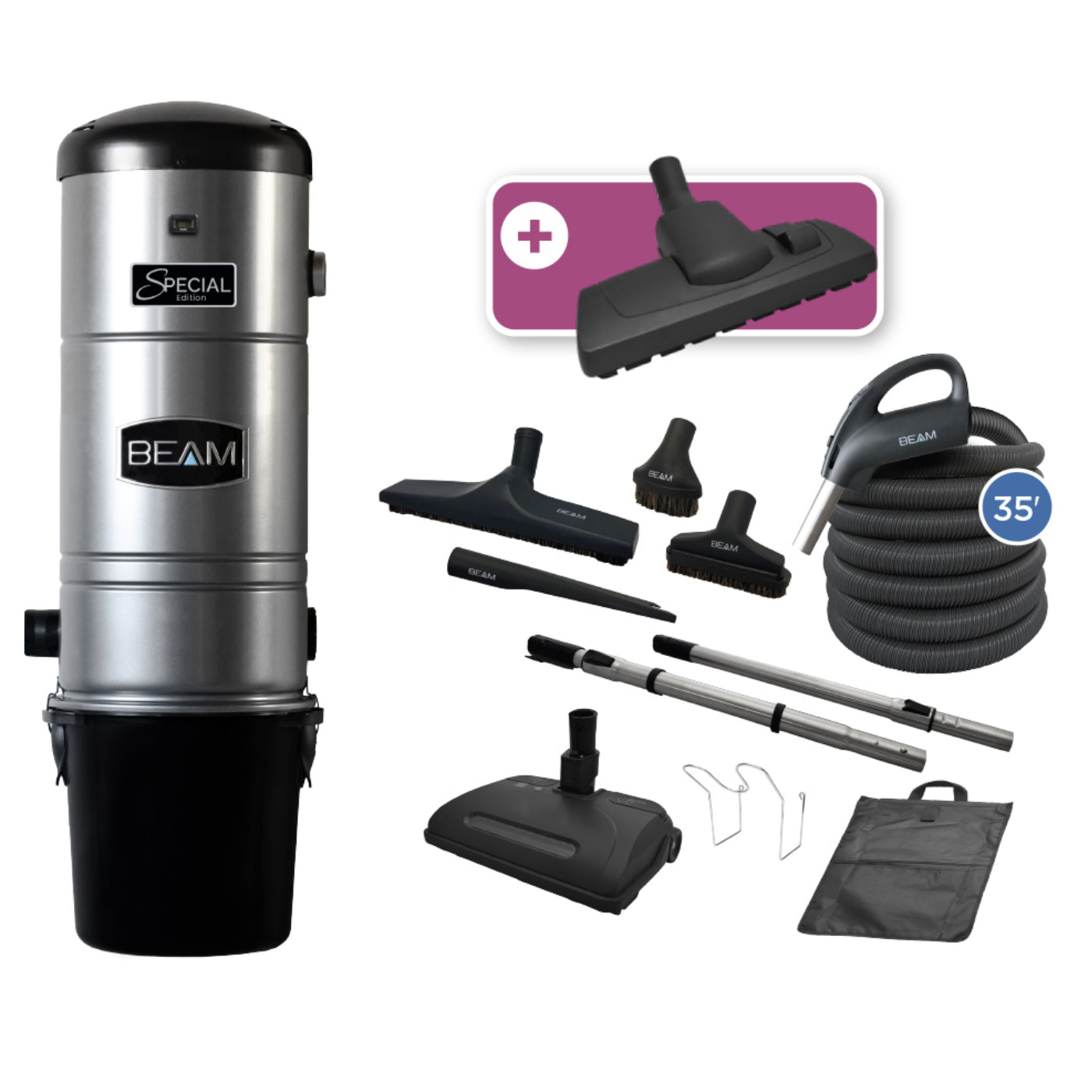 Beam Special Edition 398 Central Vacuum + 35ft Electric Powerhead Kit