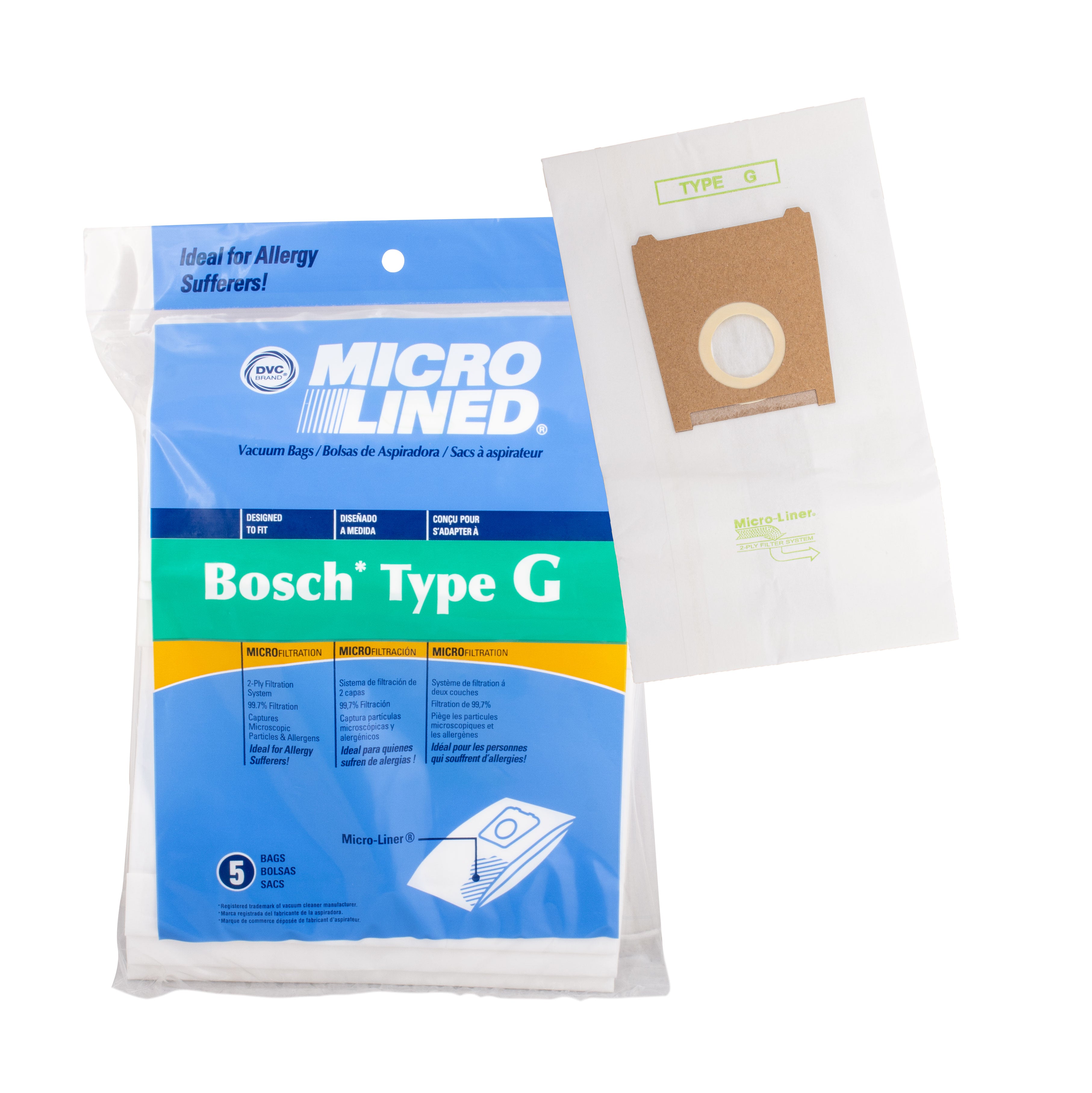 Bosch Allergy TYPE G Canister Micro Filtration Vacuum Bags