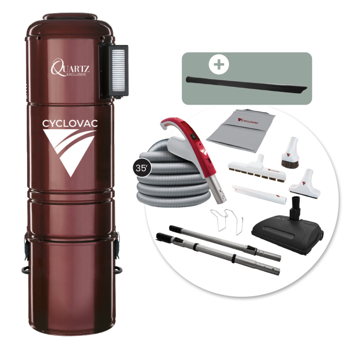 Cyclovac H725 Quartz Edition Central Vacuum with Airstream Cleaning set 35'