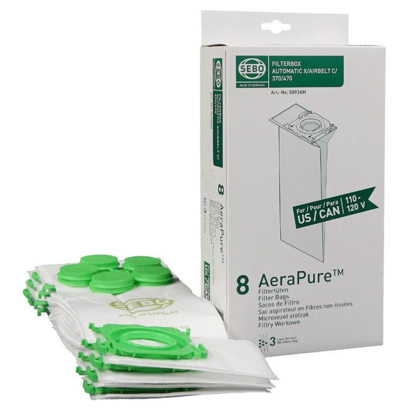SEBO Automatic X / Airbelt C / Mechanical / G series Vacuum Bags 8 pk