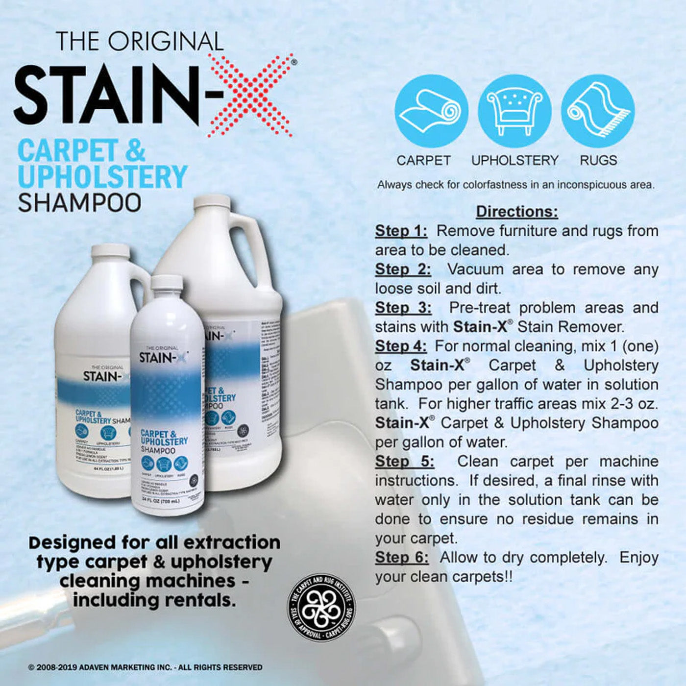 STAIN-X Carpet & Upholstery Extraction Shampoo 64oz