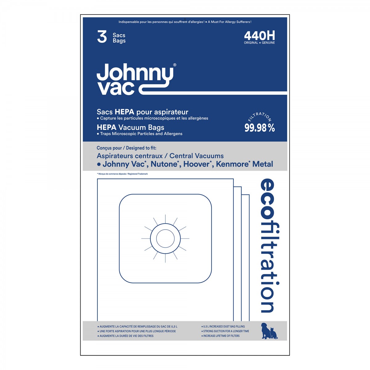 CV-2 Central Vacuum System Synthetic bags (3 pcs)