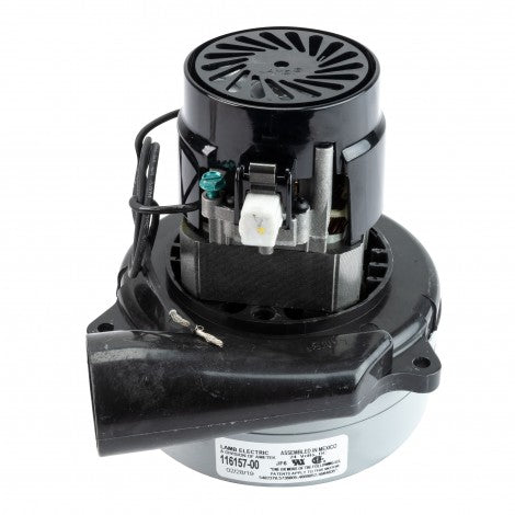 Tangential Vacuum Motor - 5.7" dia - 2 Fans - 24 Volts - 16.2 A - 390 W - 91 Airwatts - 45.8" Water Lift - 67.8 CFM - Epoxy Paint - Lamb / Ametek 116157-00