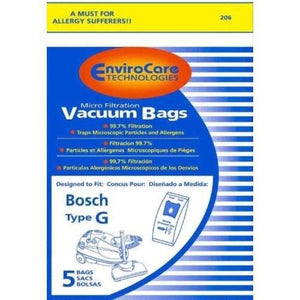 Bosch Allergy TYPE G Canister Micro Filtration Vacuum Bags Bosch Vacuum Plus Canada