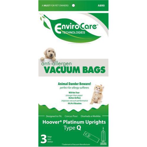 Hoover Platinum Style Q bags Hepa 3pk EnviroCare Vacuum Plus Canada