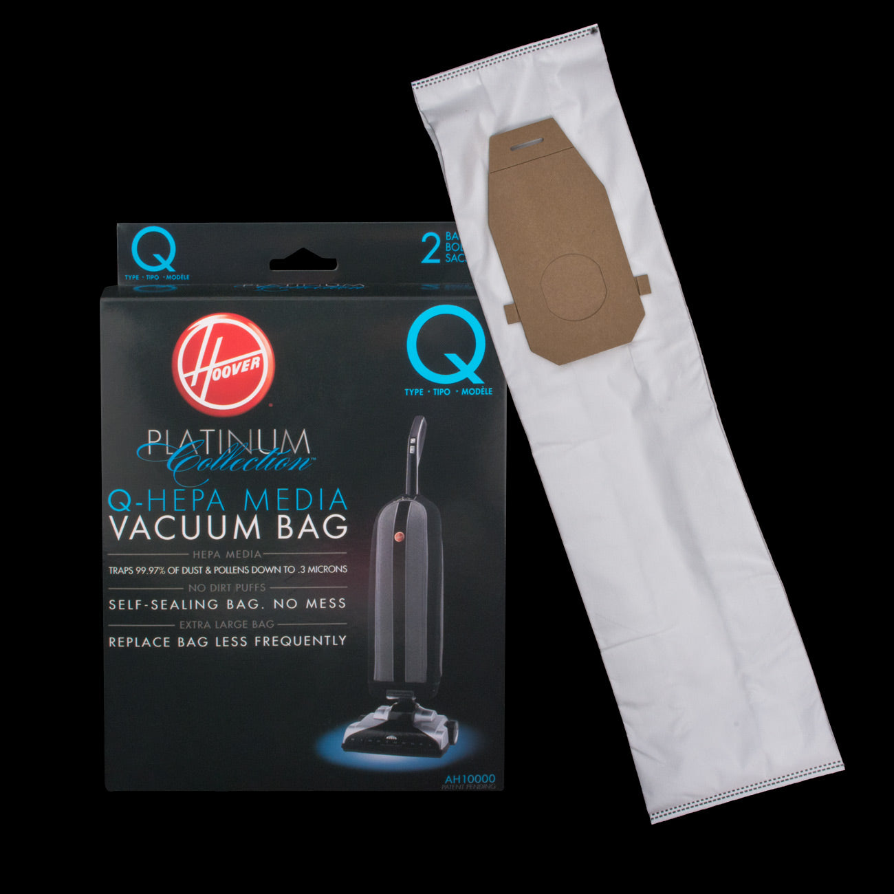 Hoover OEM HEPA Bag Pack of 2 Type Q for Platinum Light Weight Upright Vacuum