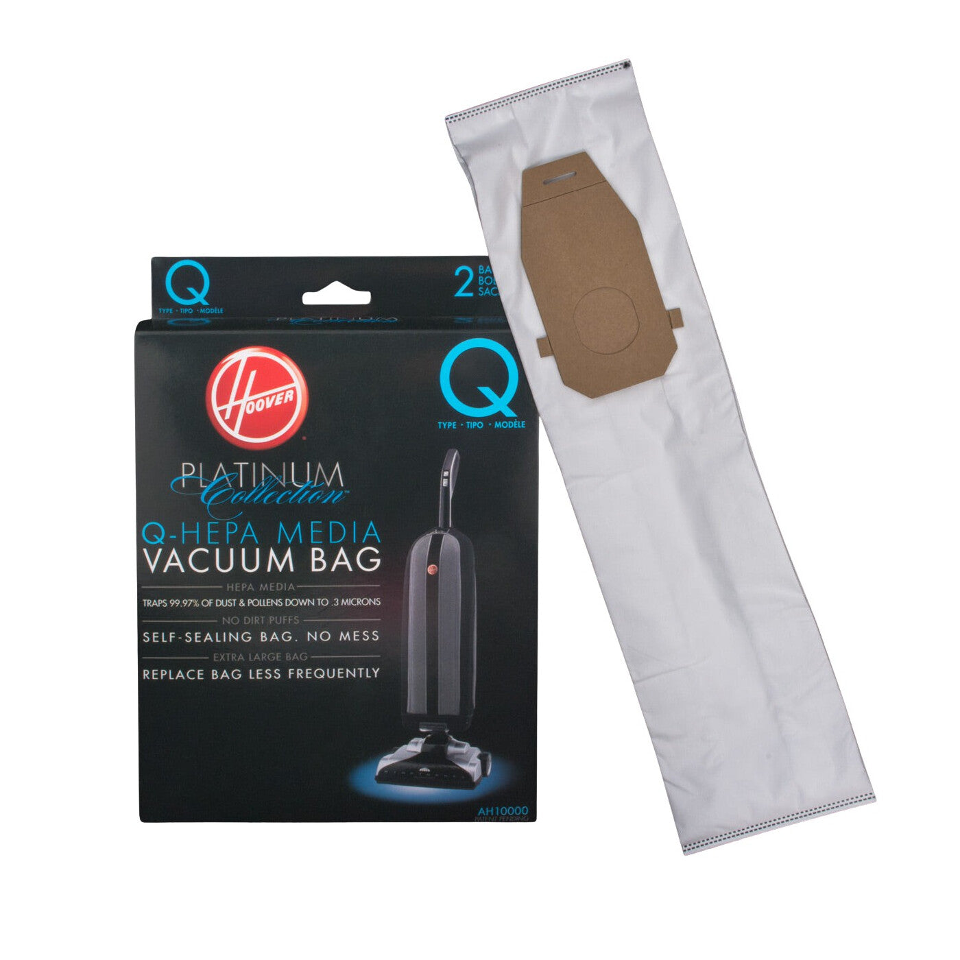 EnviroCare Hoover OEM HEPA Bag Pack of 2 Type Q for Platinum Light Weight Upright Vacuum
