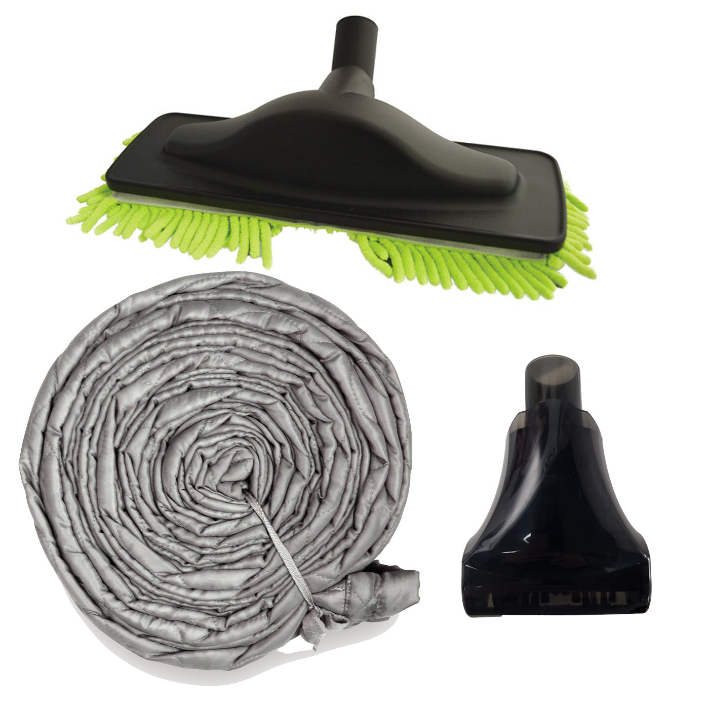 3 Piece Central Vacuum Accessory set - Mop head, Hose Cover, Mini Turbine