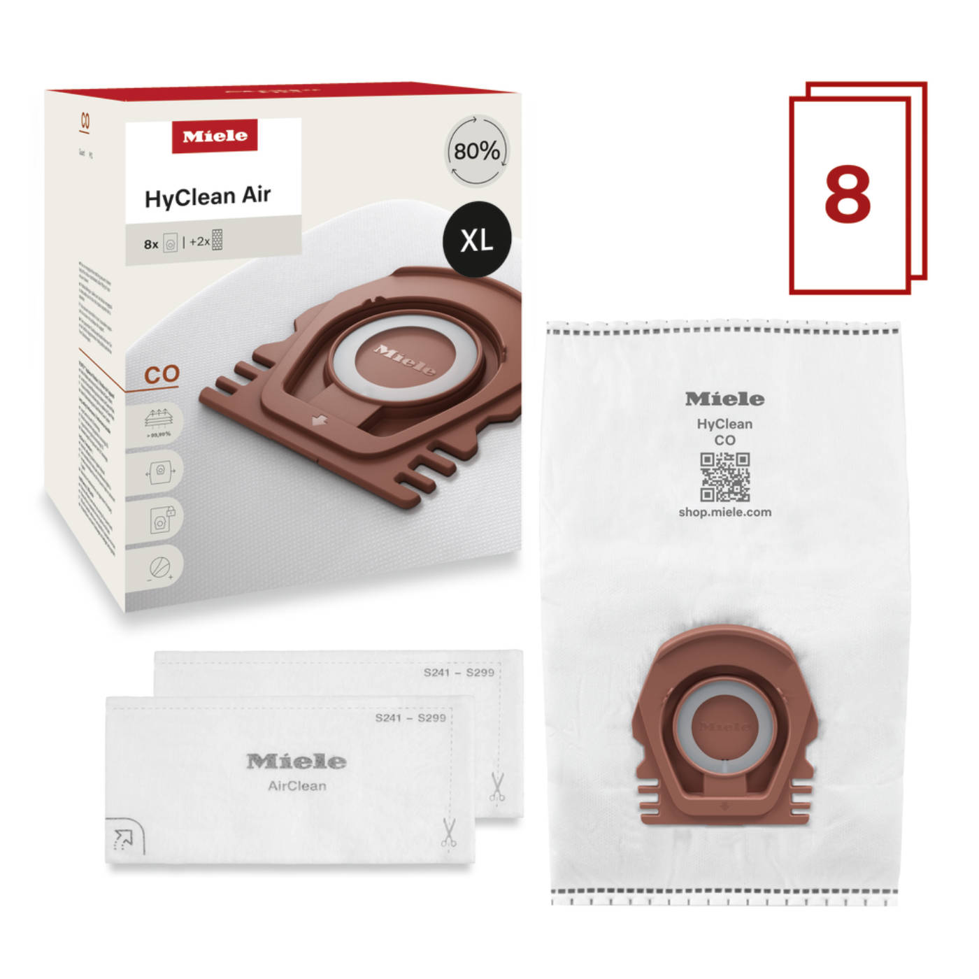 Miele CO XL HyClean Air Dustbag & Filter Set (12909630)