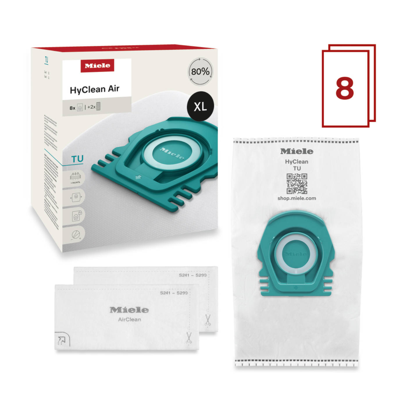 Miele TU XL HyClean Air Dustbag & Filter Set (12909620)
