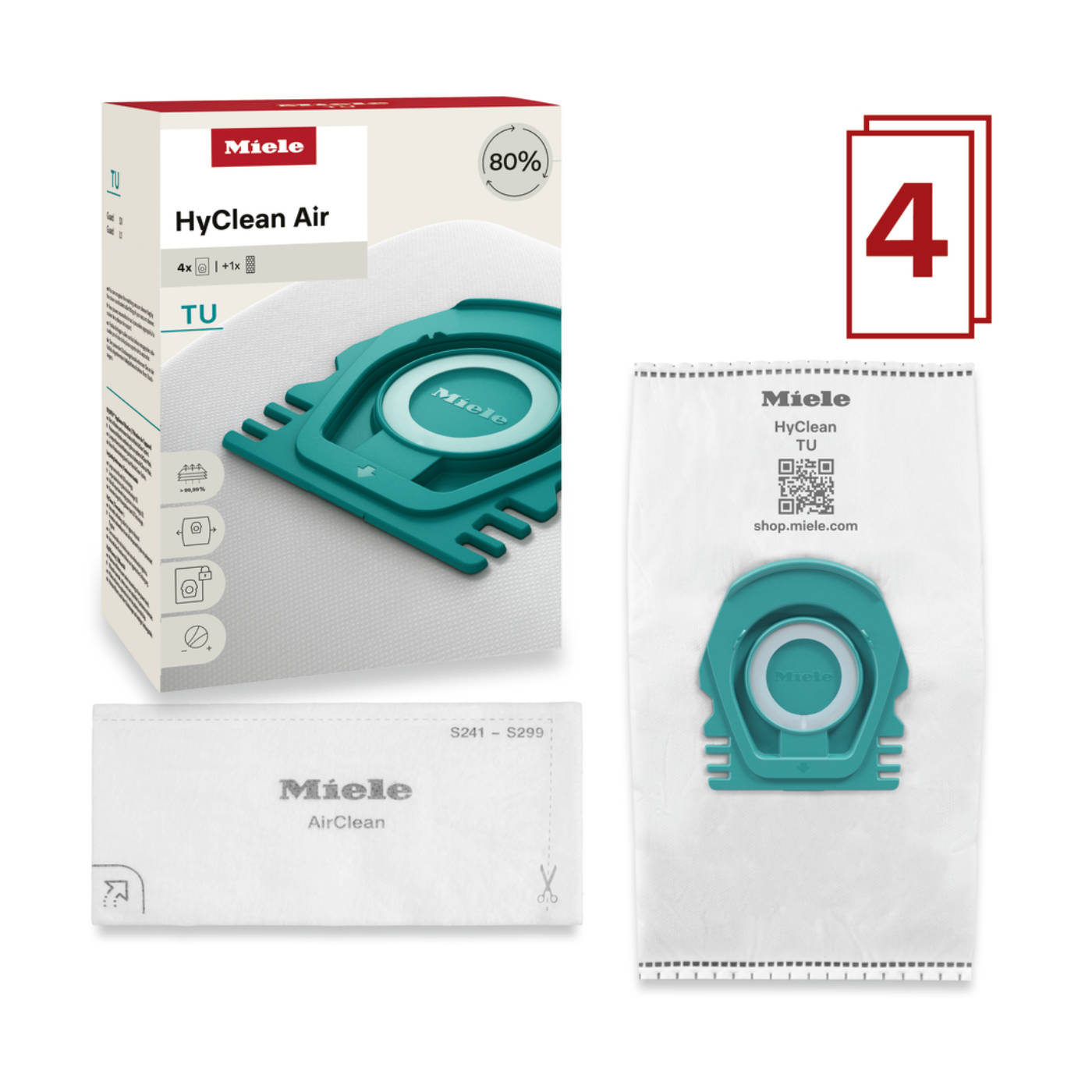 Miele TU HyClean Air Dustbag & Filter Set (12774420)