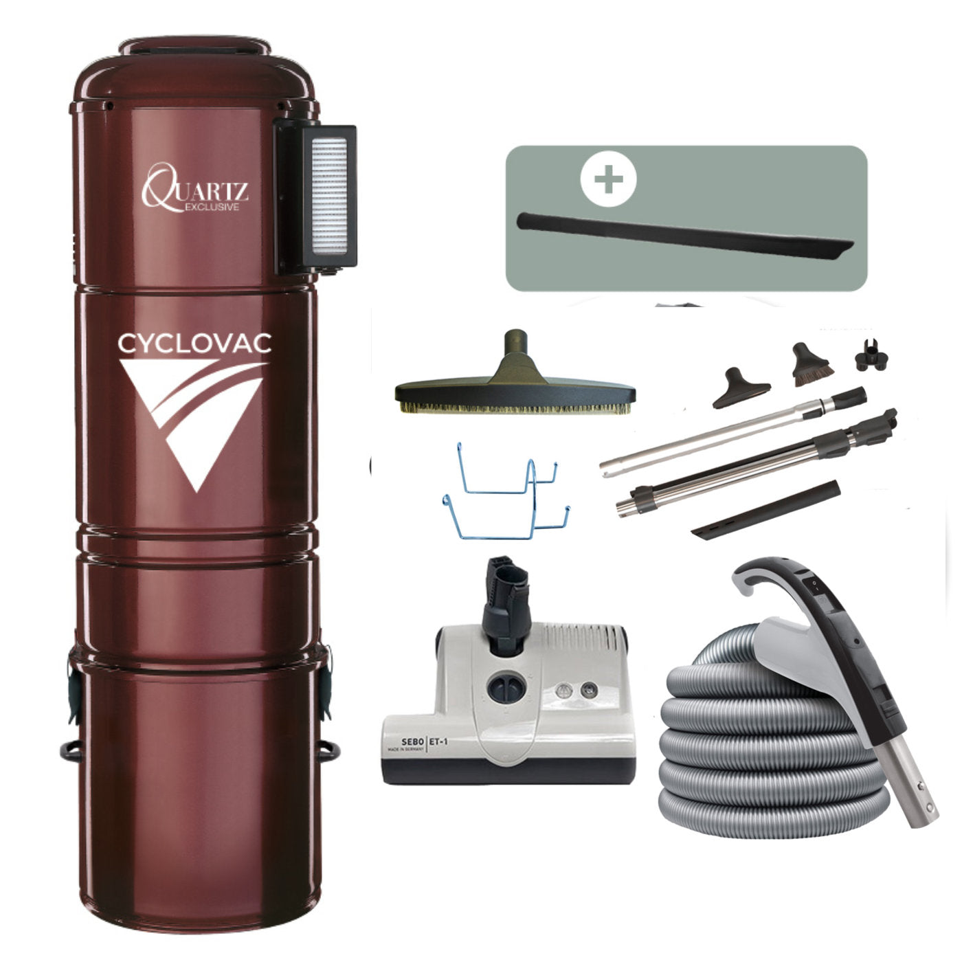 Cyclovac H725 Quartz Edition Central Vacuum with Sebo Cleaning set 35'