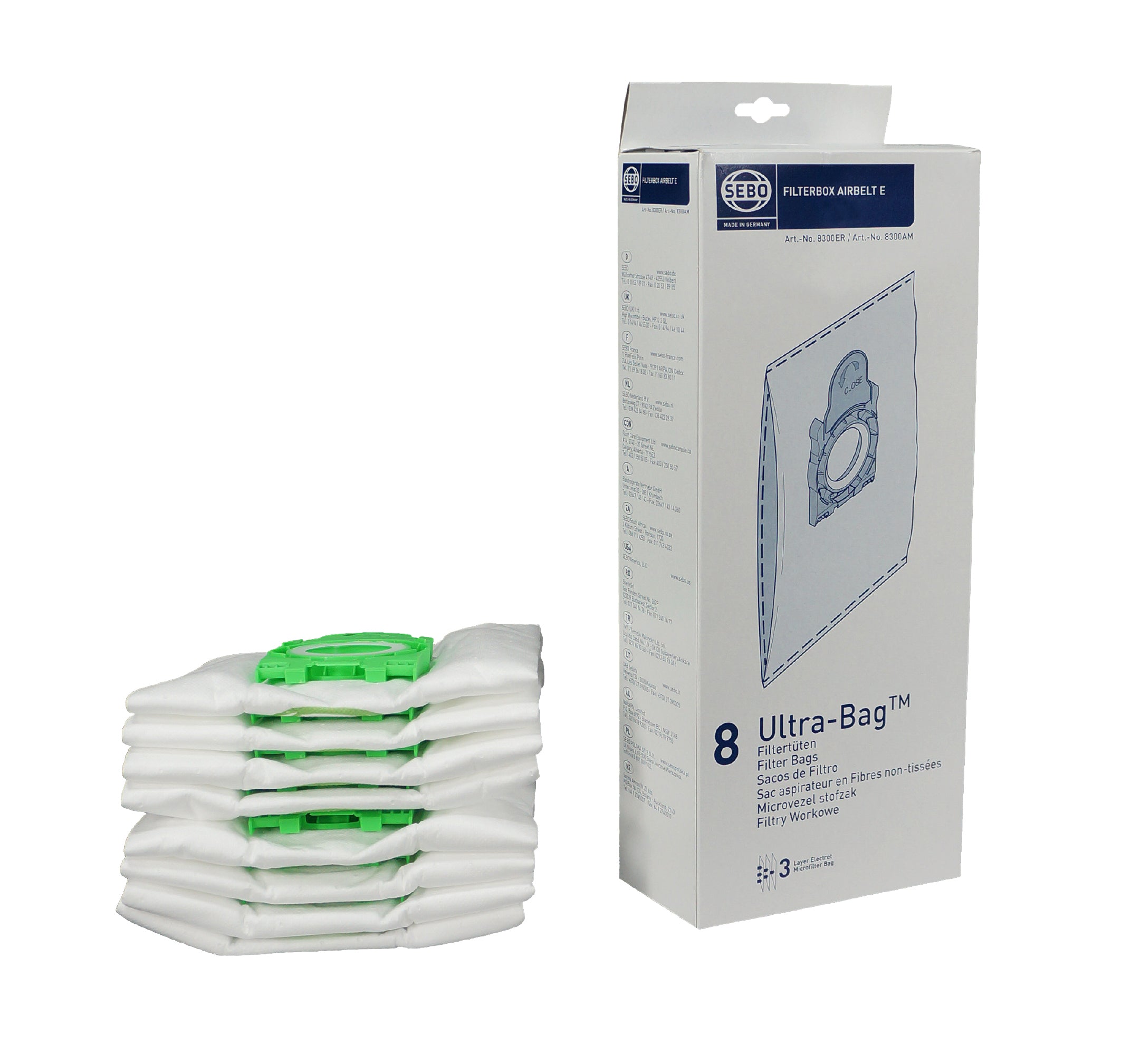 Sebo E-Series Ultra bags 8pk SEBO Vacuum Plus Canada
