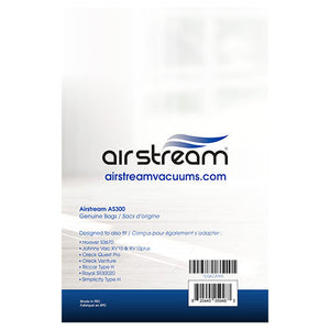 Airstream Canister AS300 Vacuum Bags 3pk